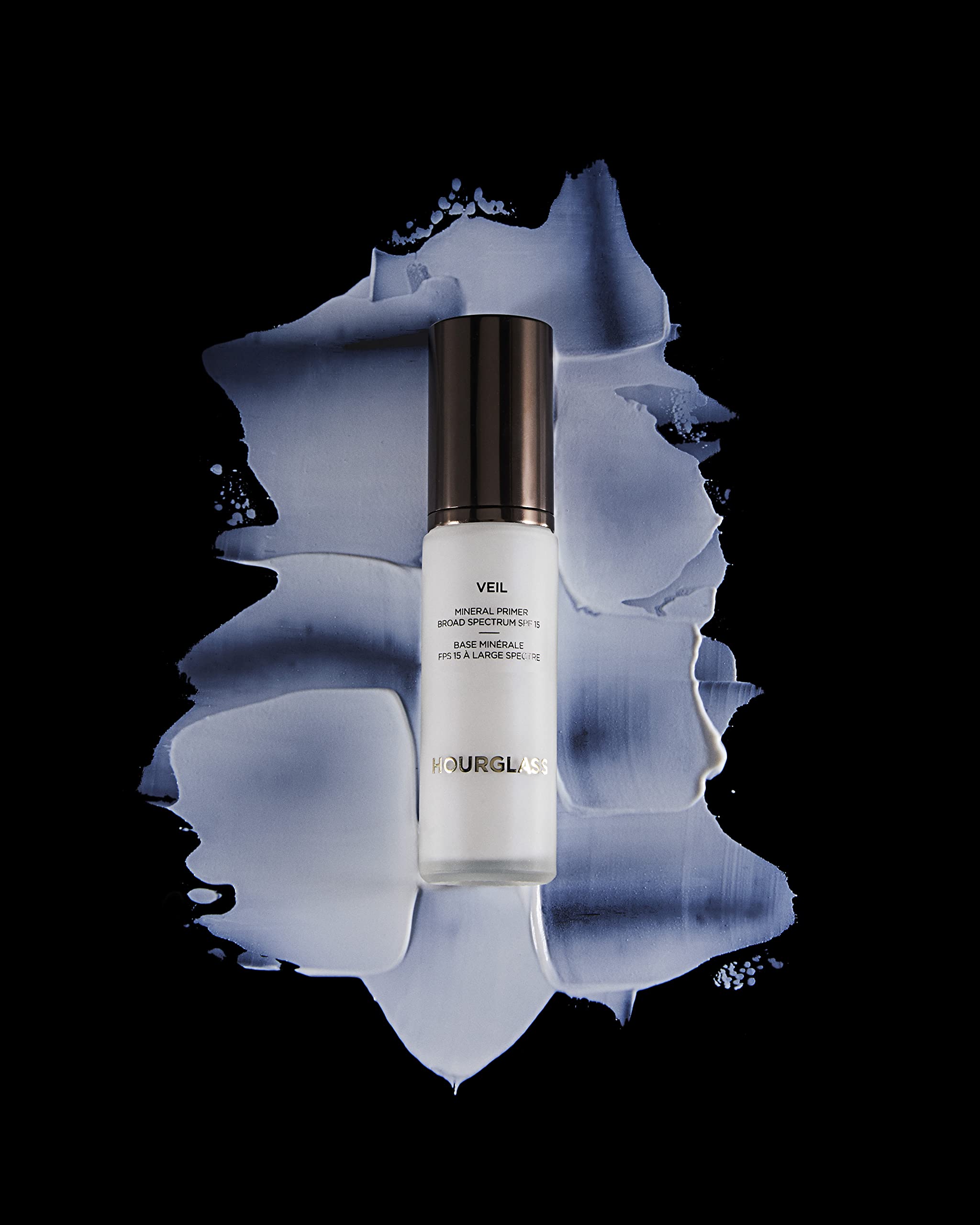 Hourglass Veil Mineral Primer SPF 15 close-up focusing on sun protection.