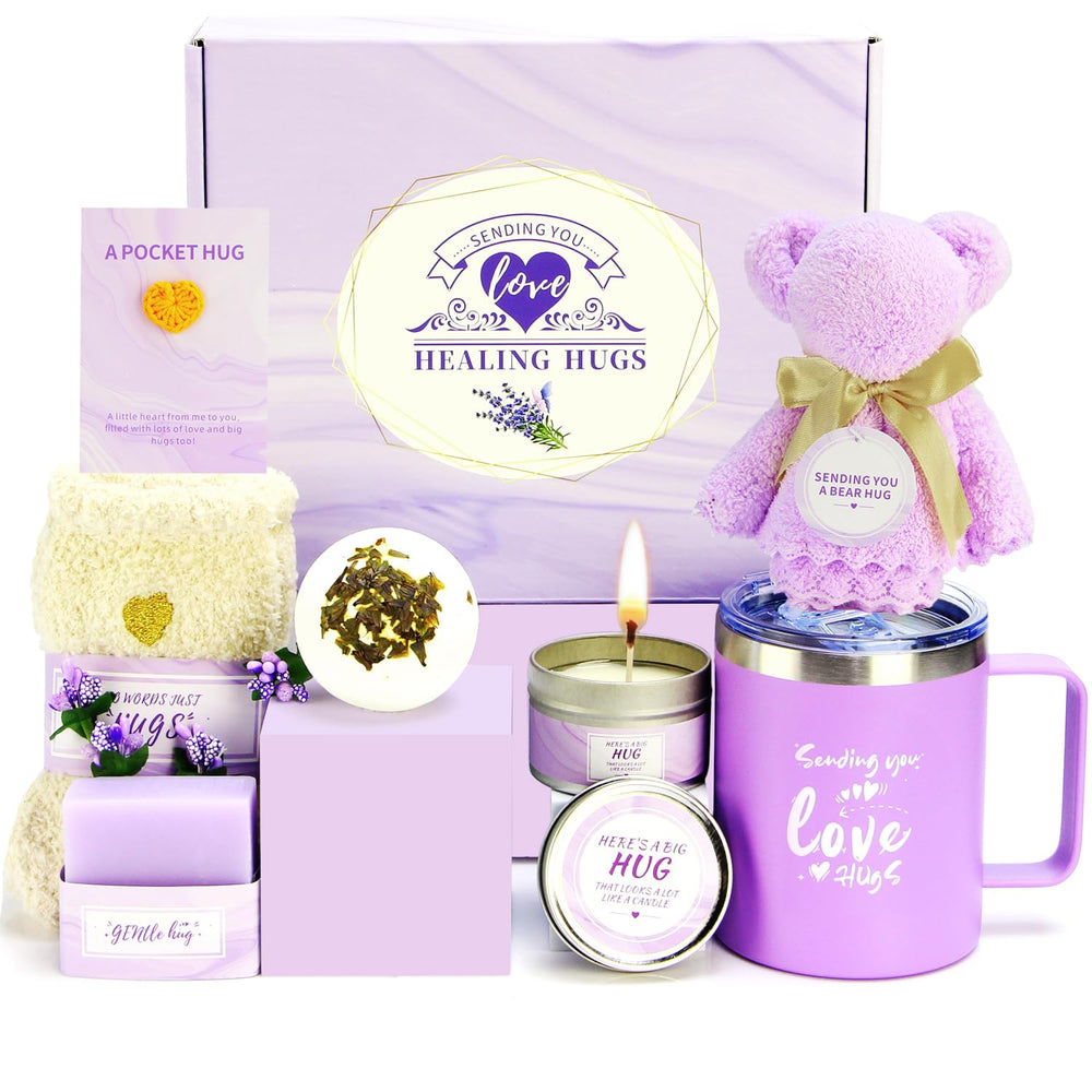 Housavvy spa gift basket opened, full self-care set for recovery and celebration