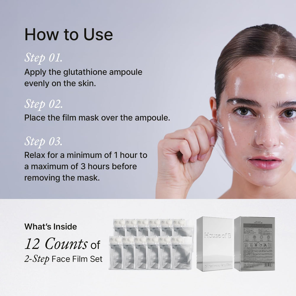 House of B Glow glutathione wrinkle-reduction close-up shows smoother texture.
