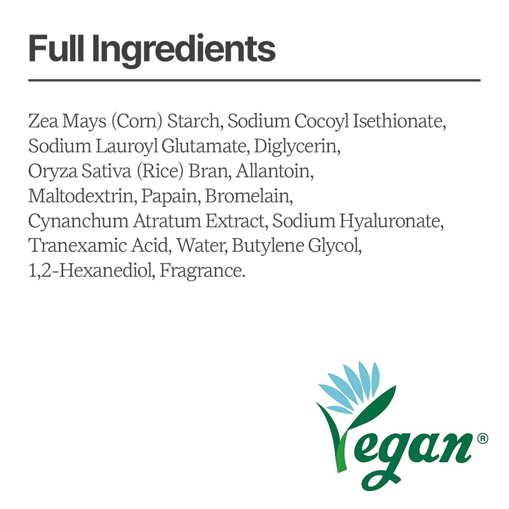 House of Dohwa Rice Bran Powder Wash vegan-certified logo closeup for ethical skincare