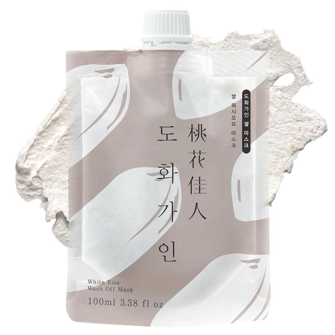 House of Dohwa White Rice Mask pack closeup showing creamy texture for gentle exfoliation and hydration.