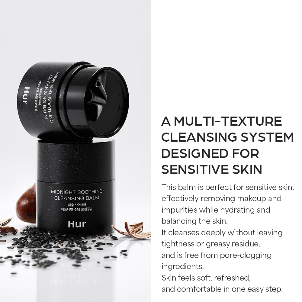 House of Hur Midnight Cleansing Balm texture emulsifies on skin for gentle makeup removal.