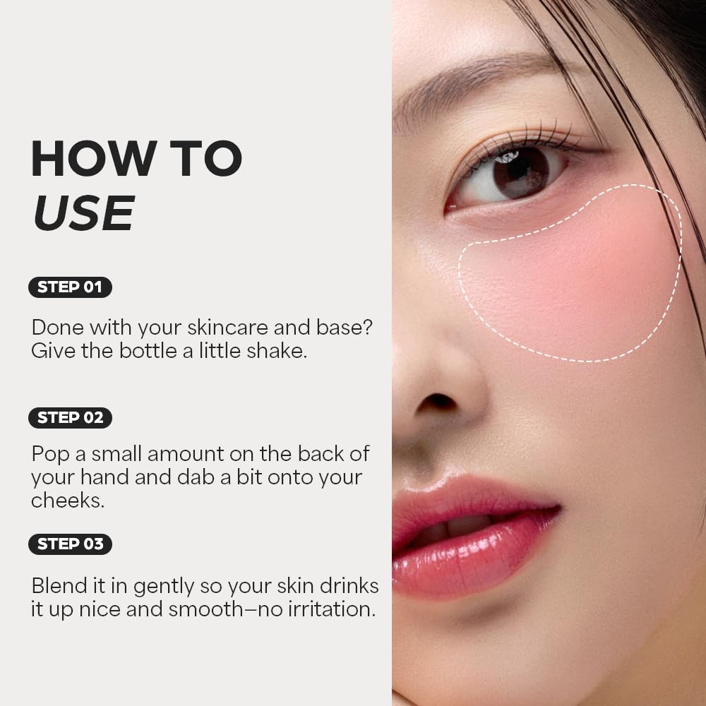 House of Hur Moist Ampoule Blusher long-wear swatch retains color with minimal upkeep.