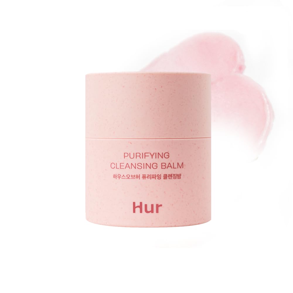House of Hur Purifying Cleansing Balm jar close-up showing creamy texture for hydrating makeup removal.