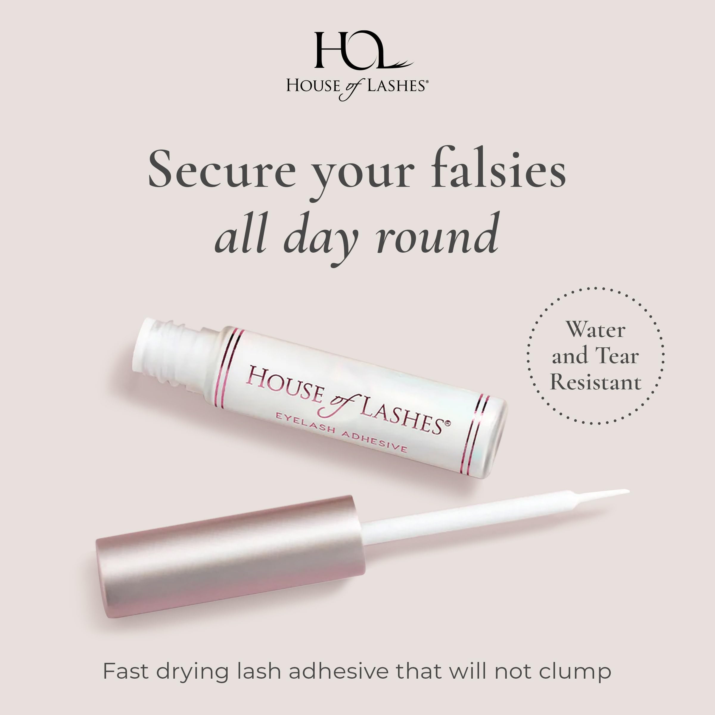 House of Lashes eyelash glue drying clear for natural-looking finish on strip lashes