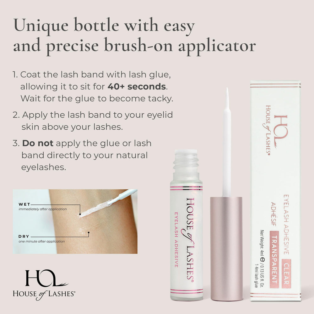 House of Lashes eyelash glue latex-free formula ideal for sensitive eyes