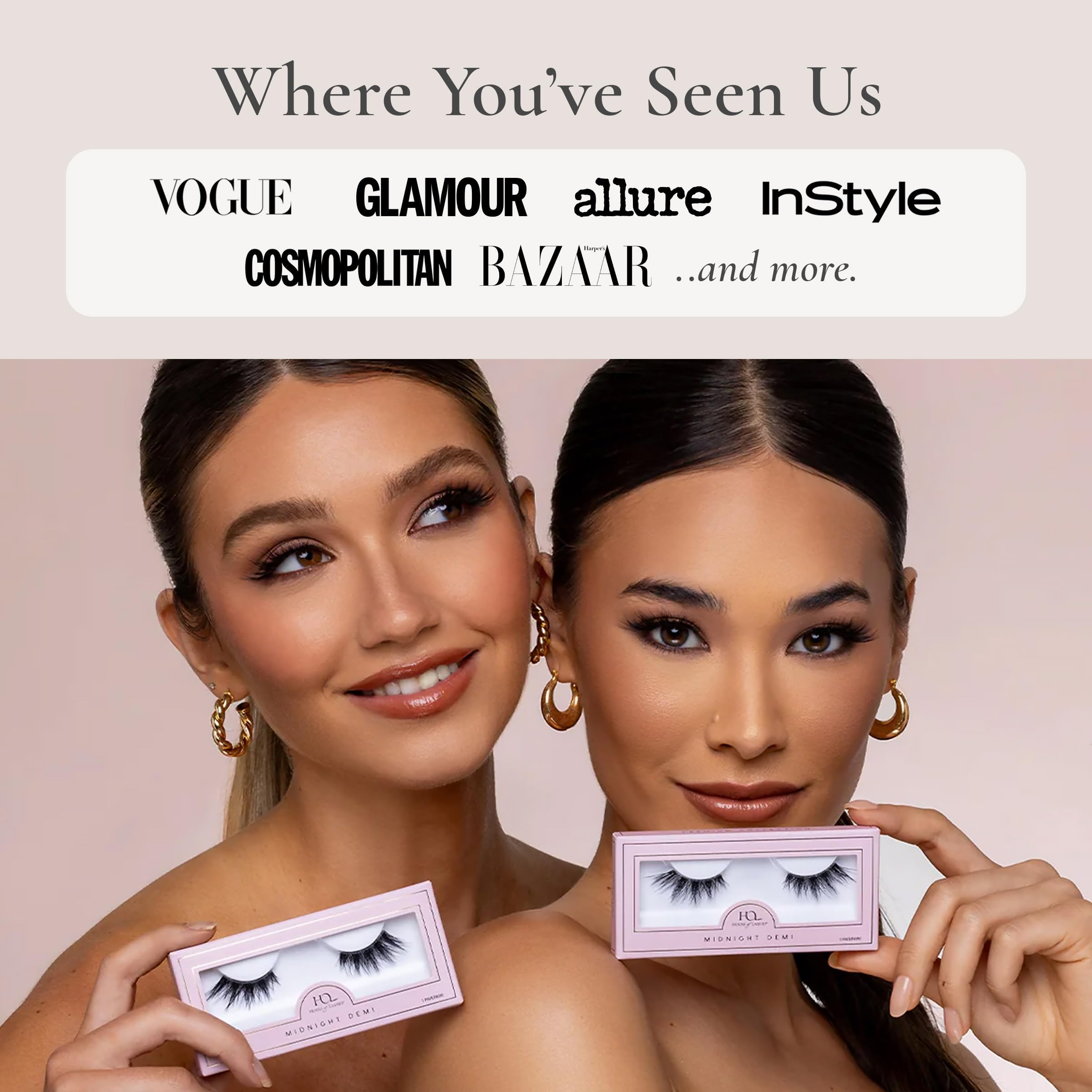 House of Lashes eyelash glue on strip lashes demonstrates a clear, seamless finish