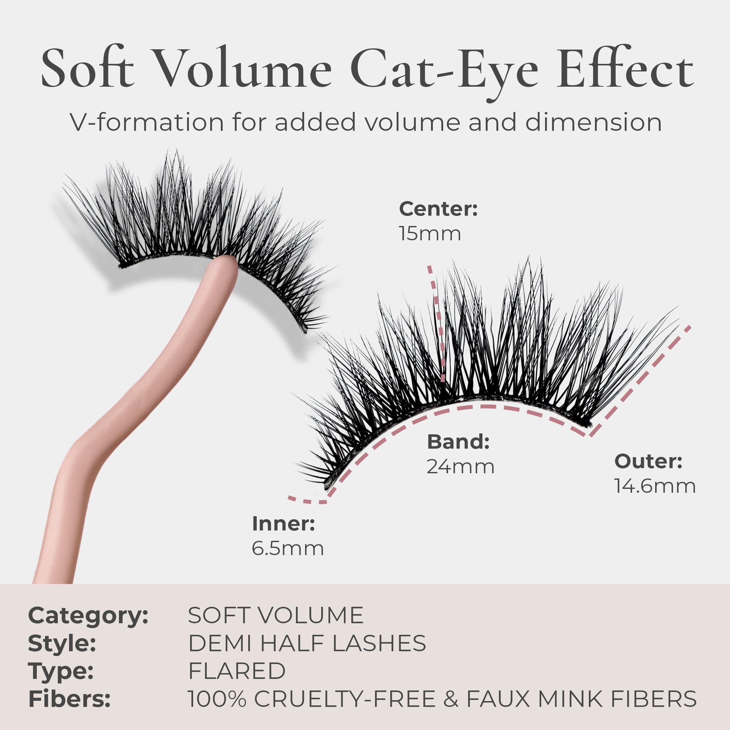 House of Lashes Iconic Lite Demi on-eye cat-eye look with lift and definition.