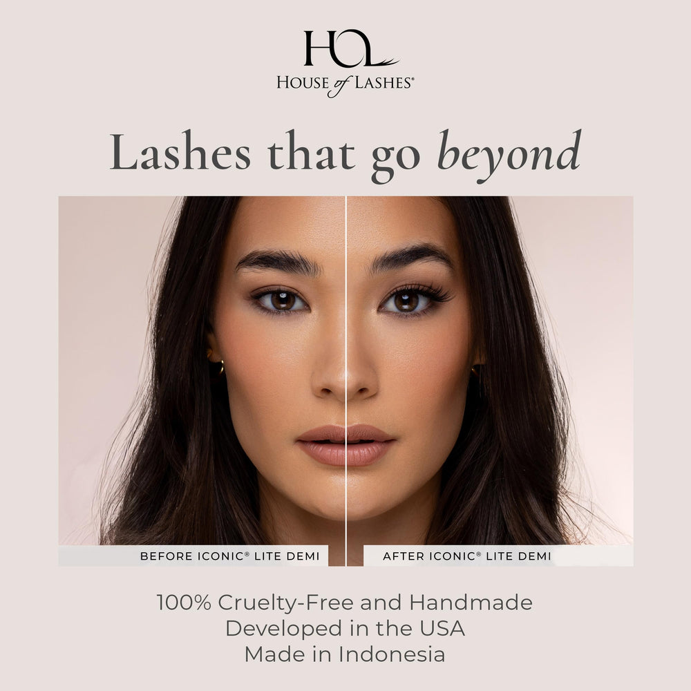 House of Lashes Iconic Lite Demi packaging highlights eco-conscious materials.