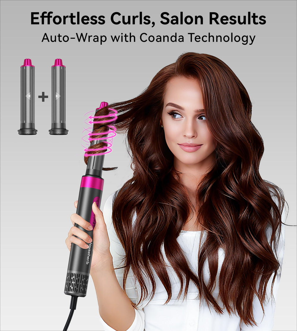 Househerb auto-wrap curler 1-25in left curling illustration for soft curls