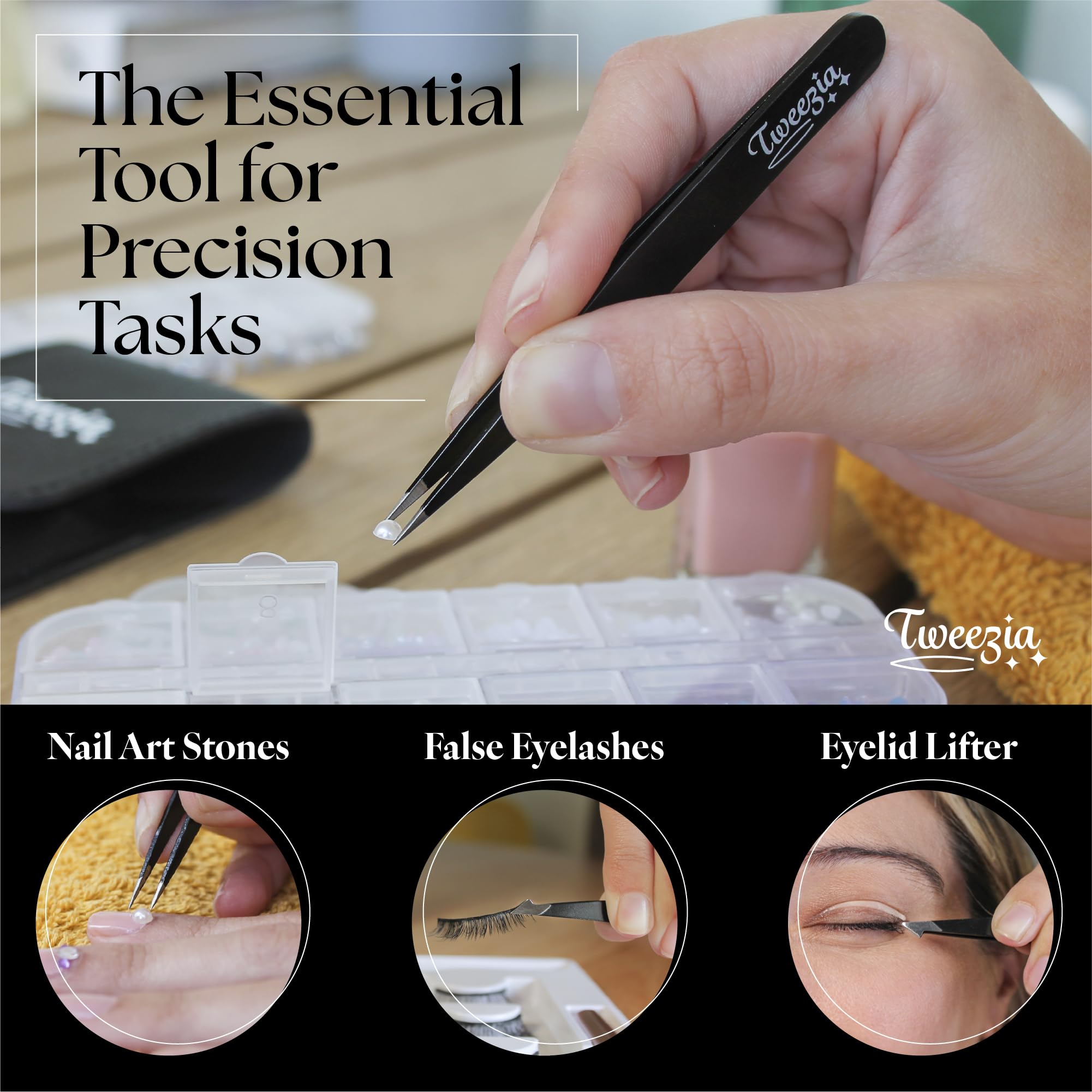 Houseify TWEEZIA eyebrow shaping kit enables clean brow definition and detailing.