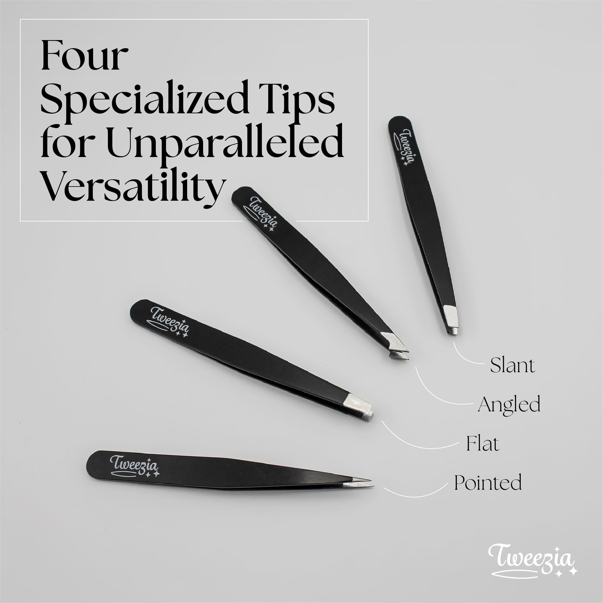 Houseify TWEEZIA pointed tweezer precision tip ideal for ingrown hair and splinter tasks.