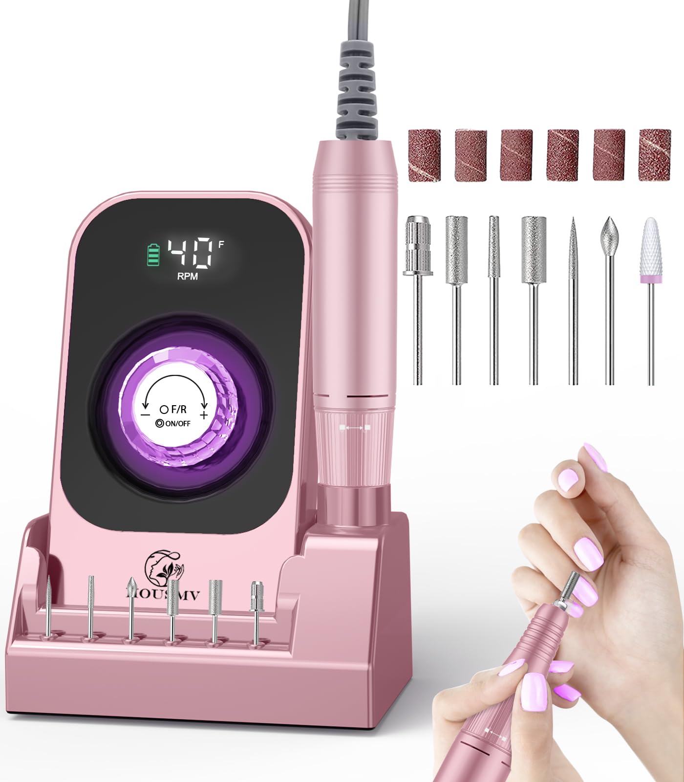 HOUSMV portable nail drill motor at high speed for efficient grinding
