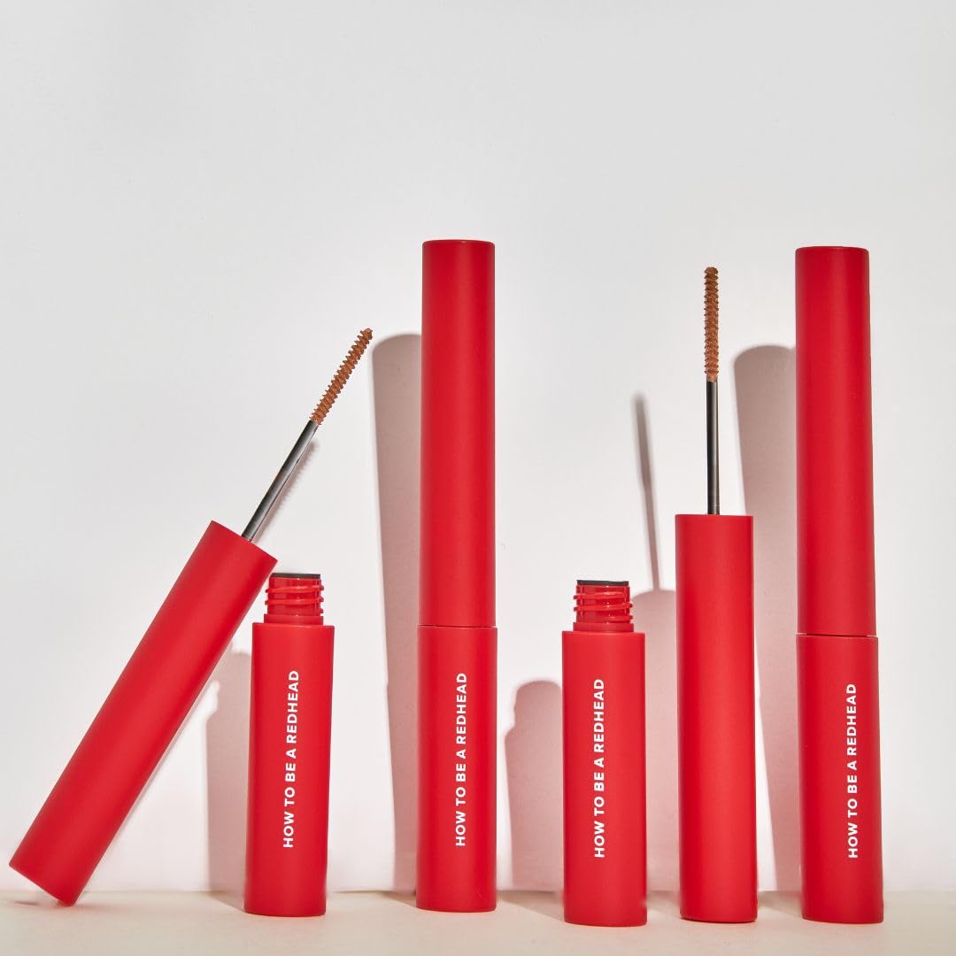 How to Be A Redhead before-after brow shot reveals tinted, defined results.