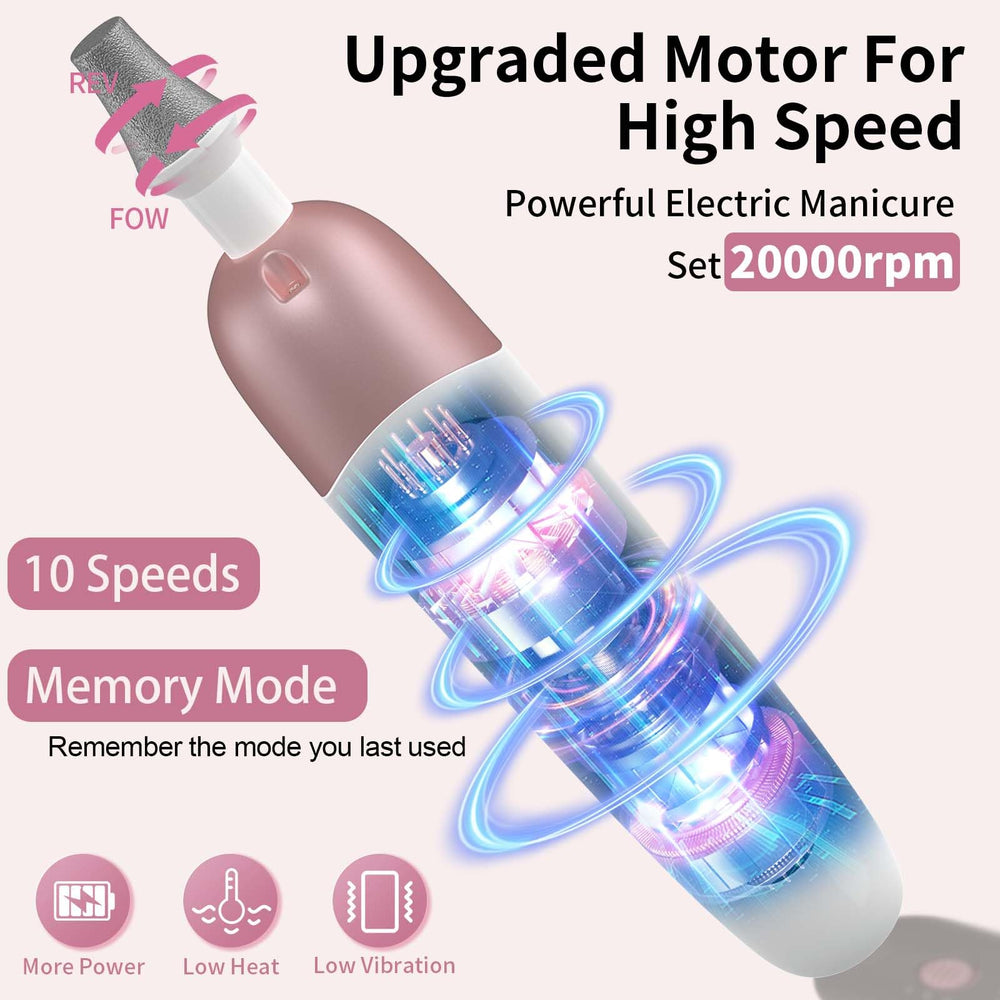 Hoxida 10-speed range on the unit for customizable nail care