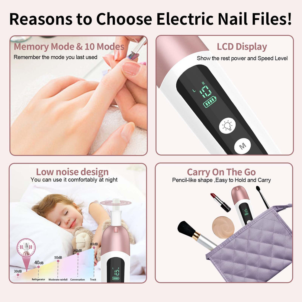 Hoxida 100 sanding bands included for smooth nail finish