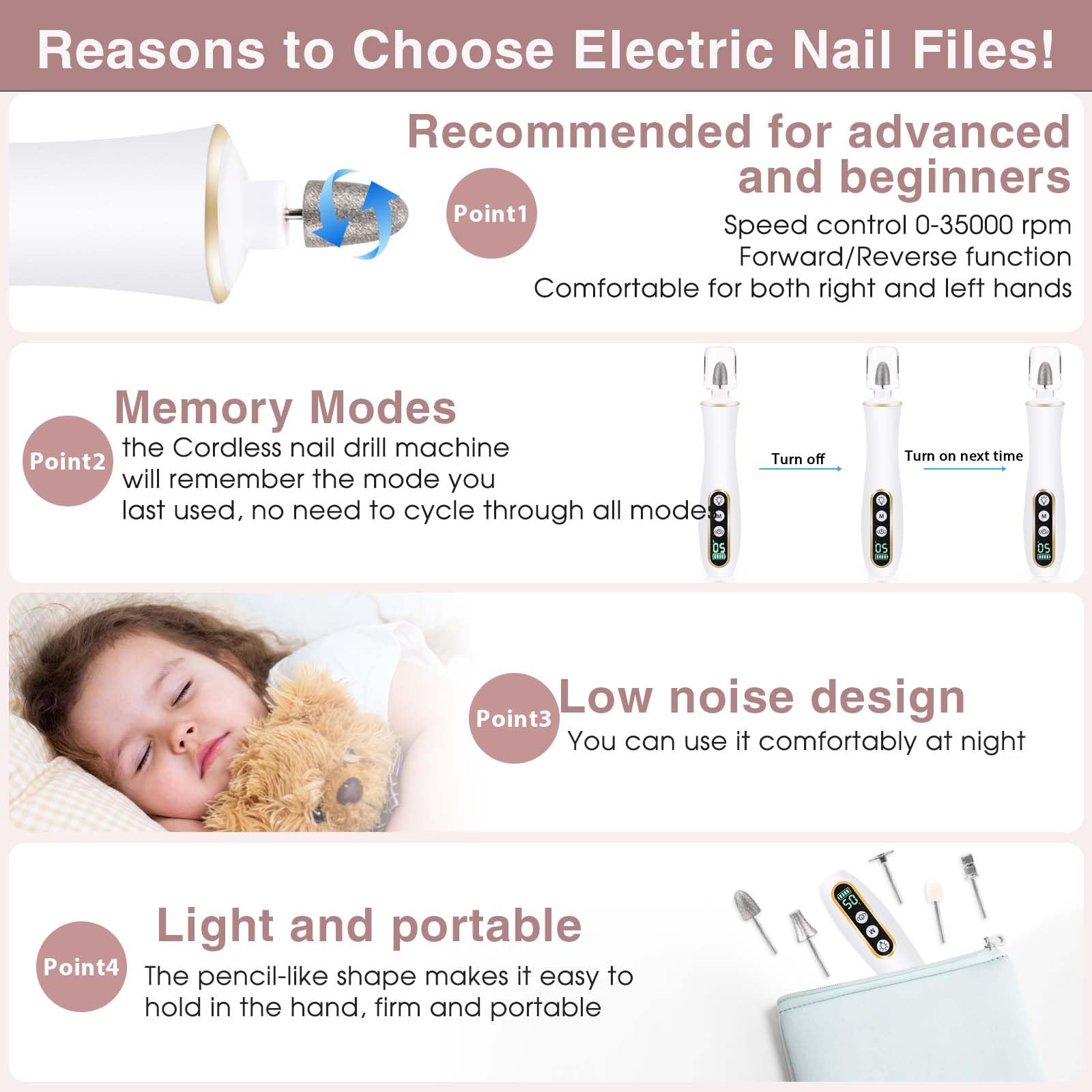 Hoxida low noise motor for quiet home pedicure sessions