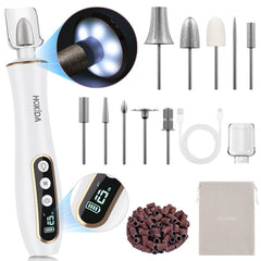 Hoxida professional manicure pedicure kit with 360 degree LED light for precise shaping