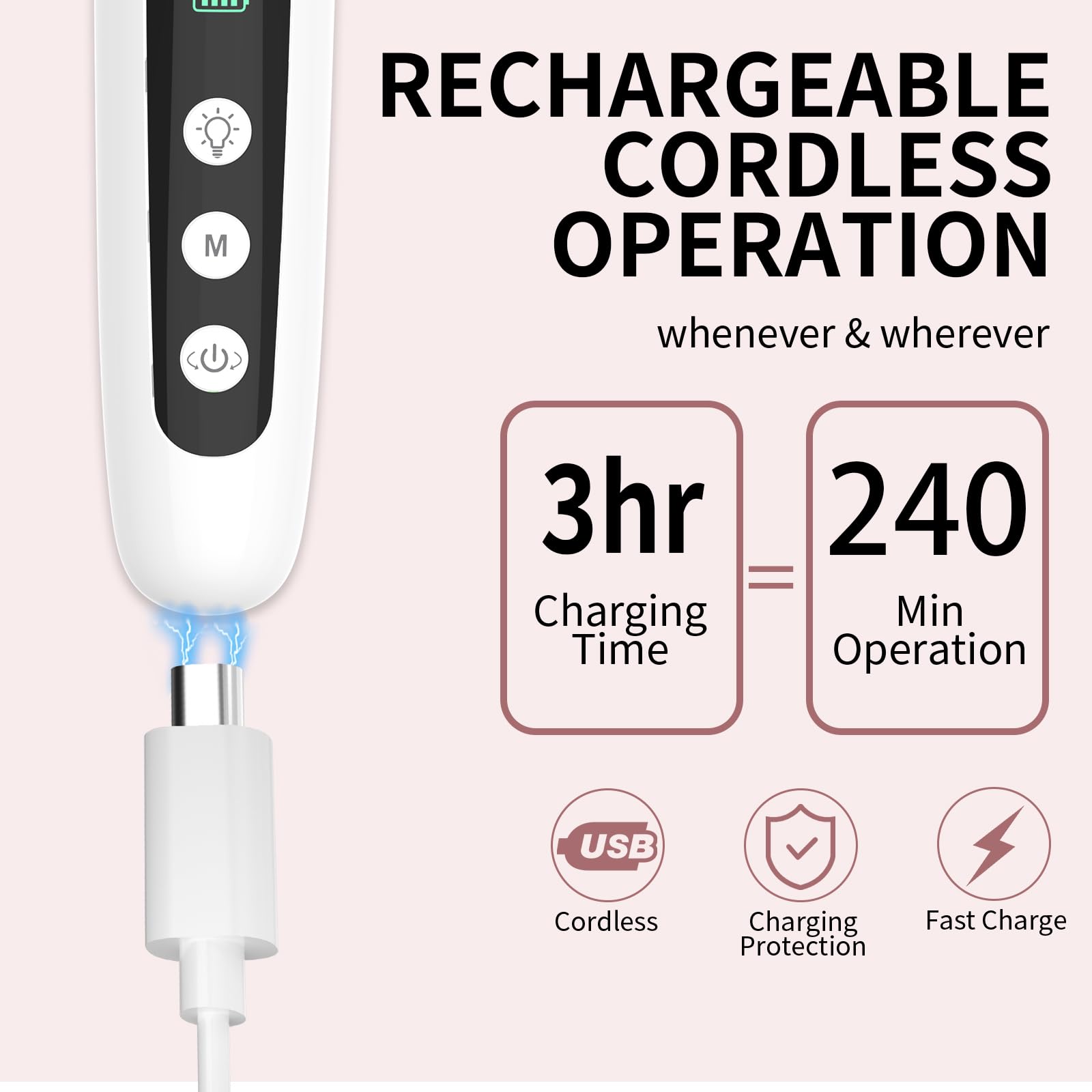 Hoxida Type-C rechargeable nail drill with charging cable ready