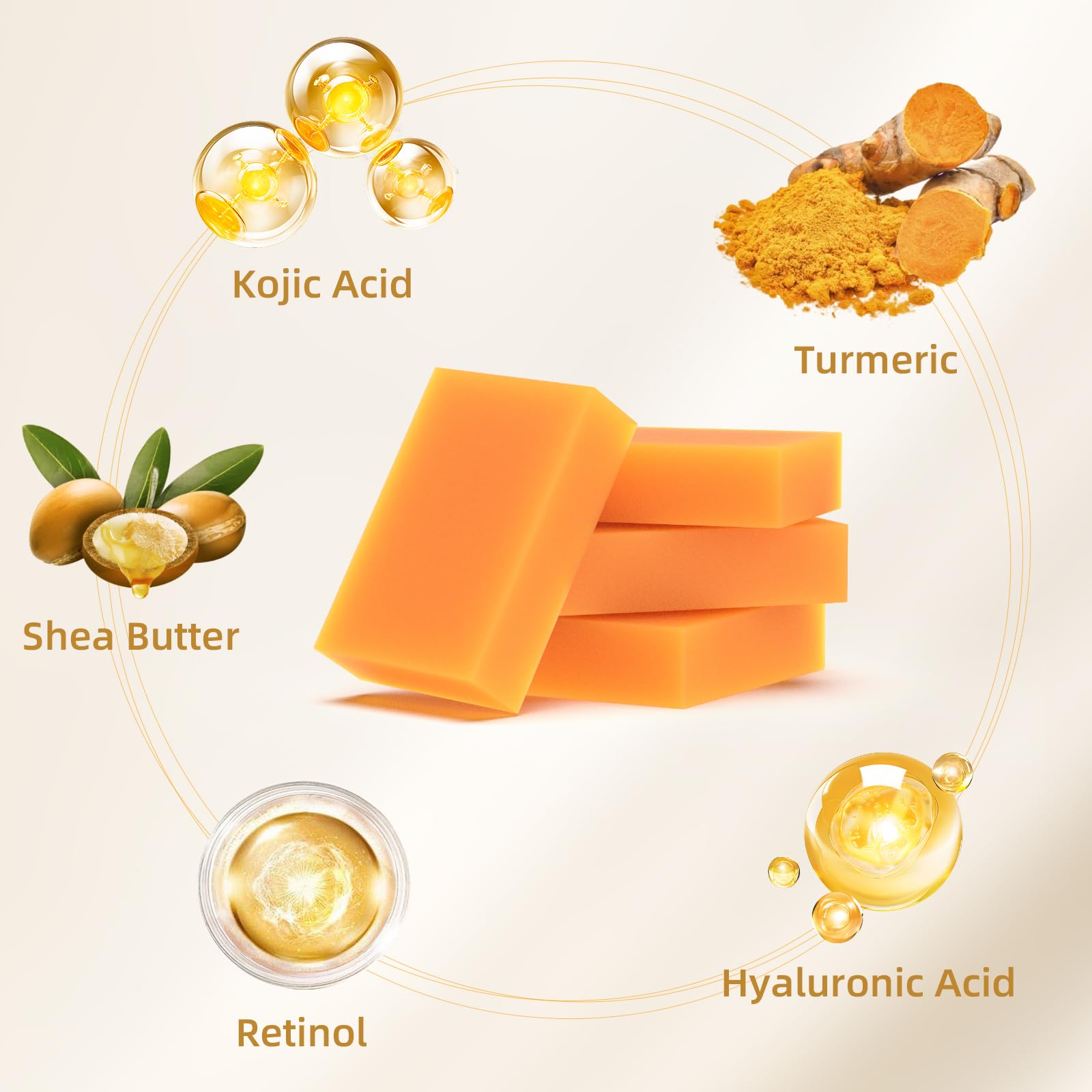 HOYEHOLA turmeric kojic ingredients like shea butter and hyaluronic acid.