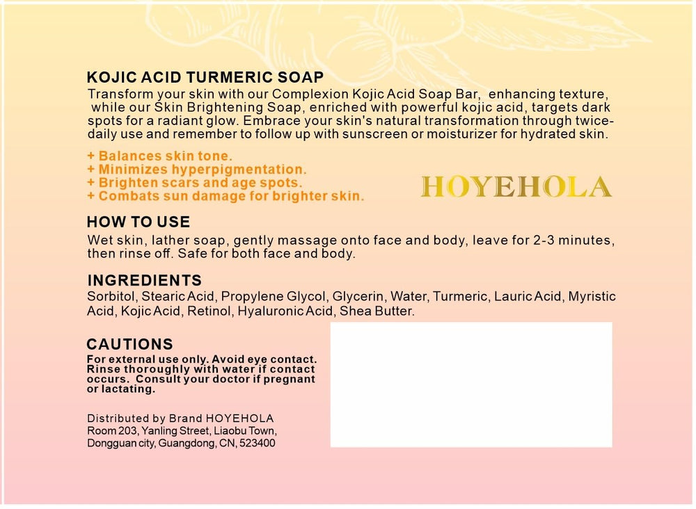 HOYEHOLA packaging box shown beside soap bar, eco-friendly presentation.