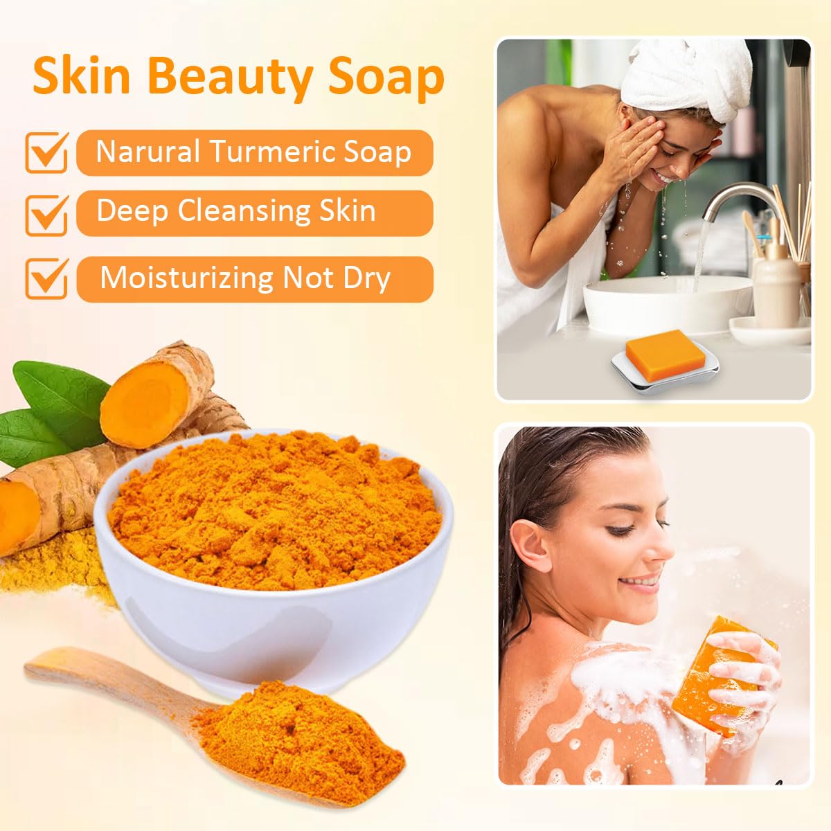 HOYEHOLA soap bar lather on hand demonstrates cleansing and moisturizing experience.