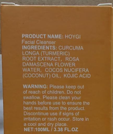 HOYGI Turmeric Face Wash texture close-up reveals creamy foam