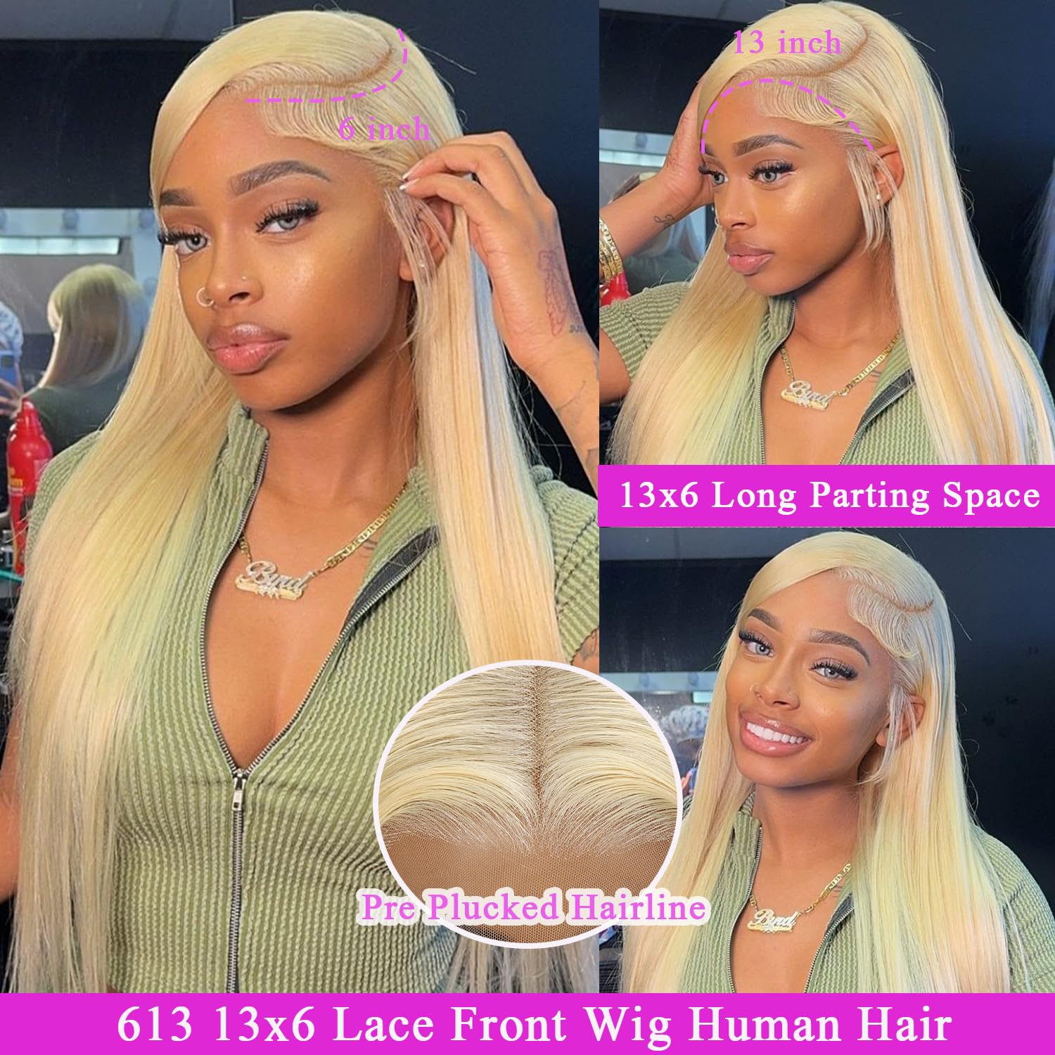 HPJIQ glueless cap with secure combs and elastic straps for easy wear.