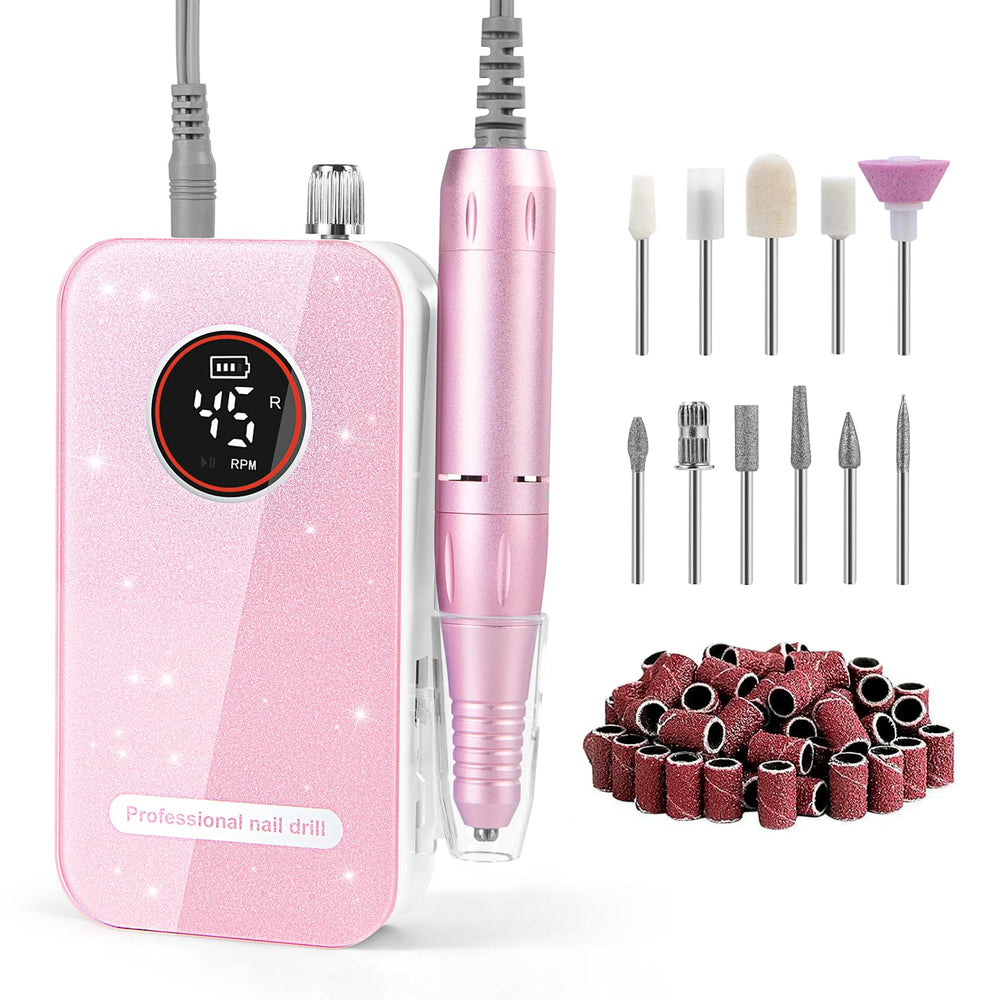HQMPHQ professional nail drill 45000rpm motor demonstrates powerful performance for precise shaping.