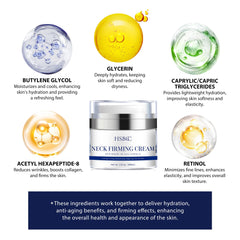 HSBCC Neck Cream ingredients peptide complex closeup highlighting elasticity support