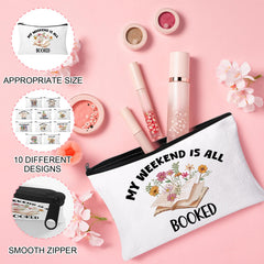 HSDSH book lovers makeup bag stylish print adds elegant bookish charm