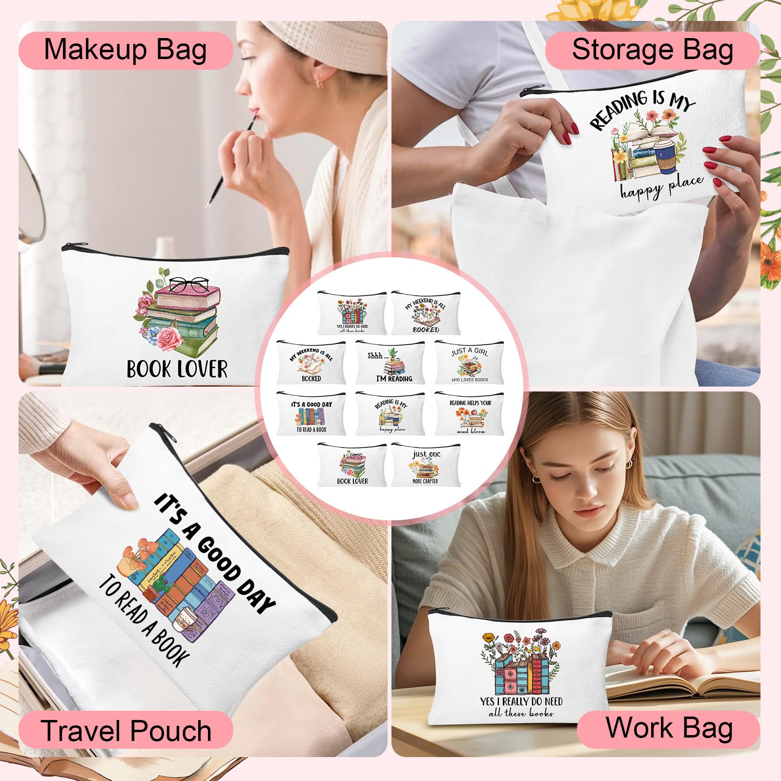 HSDSH book lovers makeup bag travel essentials organized for trips