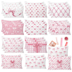 HSDSH pink bow makeup bag front view for stylish cosmetics organization