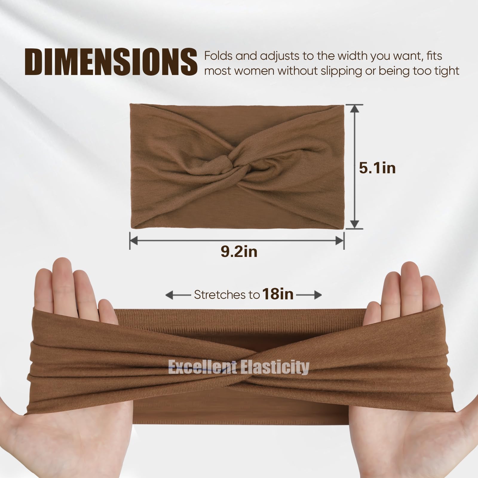 HSEM headbands wide elastic thick-band design for all-day stretch and coverage