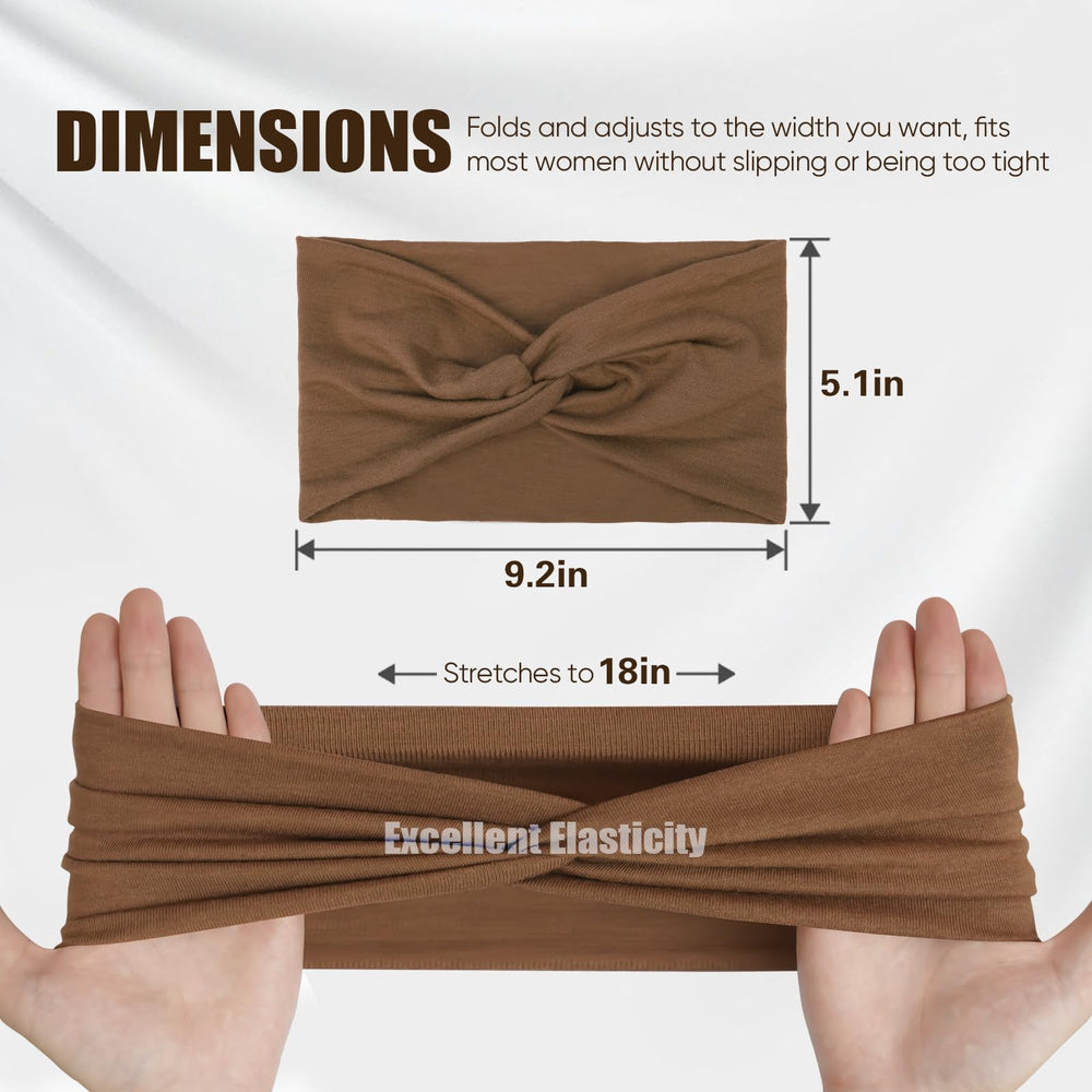 HSEM headbands wide elastic thick-band design for all-day stretch and coverage