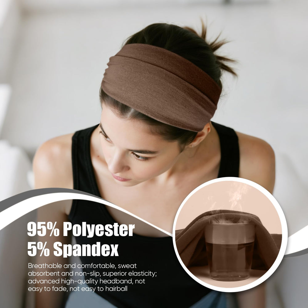 HSEM headbands for women green wide cotton band suitable for yoga and running
