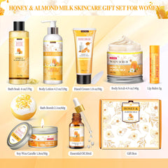 HSOEIXL almond-milk-honey body lotion bottle delivering deep hydration.