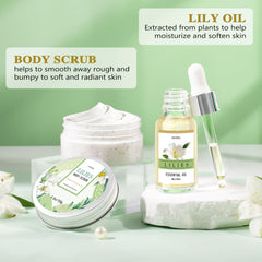 HSOEIXL Lilies body lotion emphasizes long-lasting moisture for silky skin throughout the day.