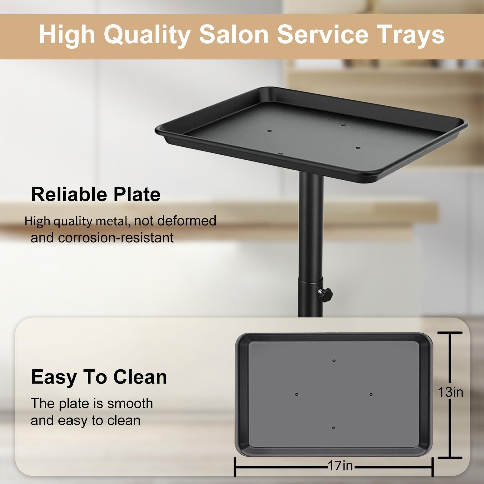 HSONBIUTY salon tray side view emphasizes compact footprint and easy cleaning
