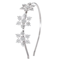 HSWE Christmas snowflake headband rhinestone shines for festive wear and holiday photos.
