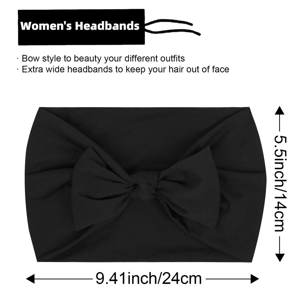 Huachi Bow Headband side view demonstrating stretchable width for comfortable workouts.