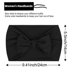 Huachi Bow Headband side view demonstrating stretchable width for comfortable workouts.