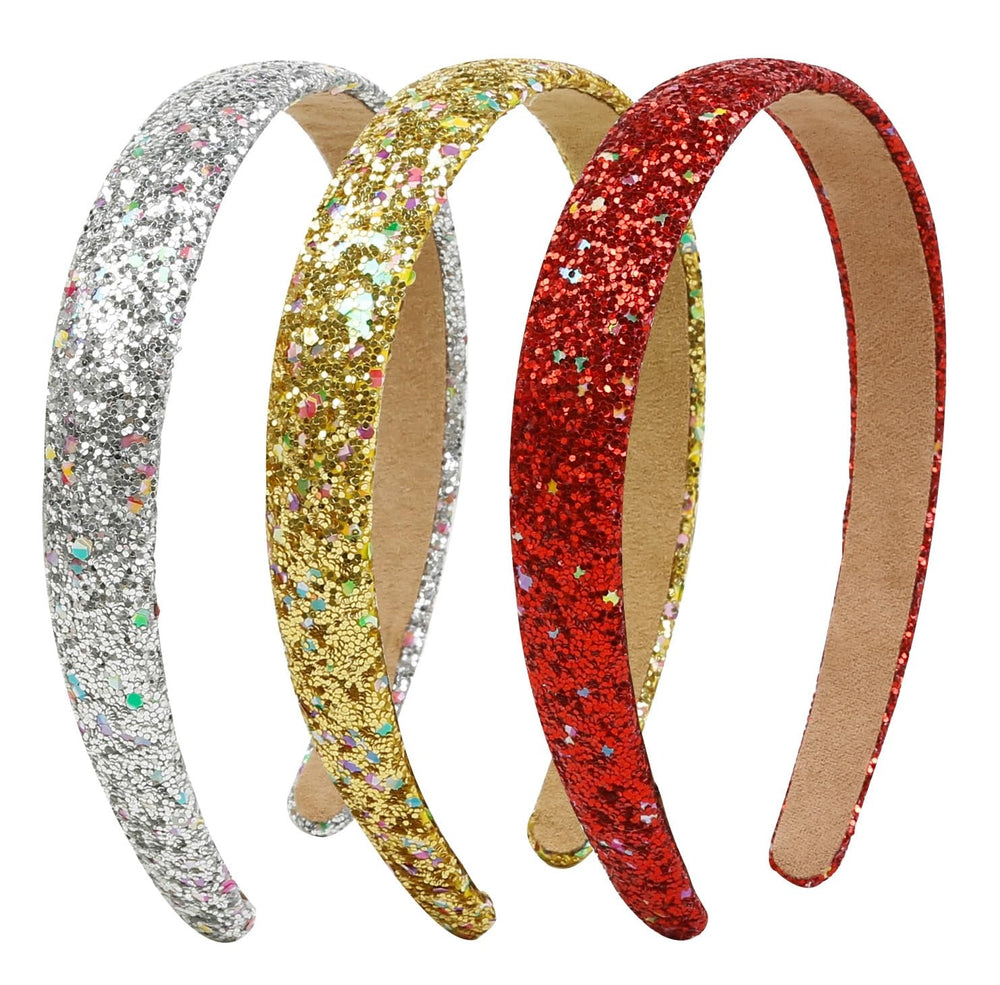 Diadema brillante Huachi en pack de tres para niñas, brillo que atrae miradas