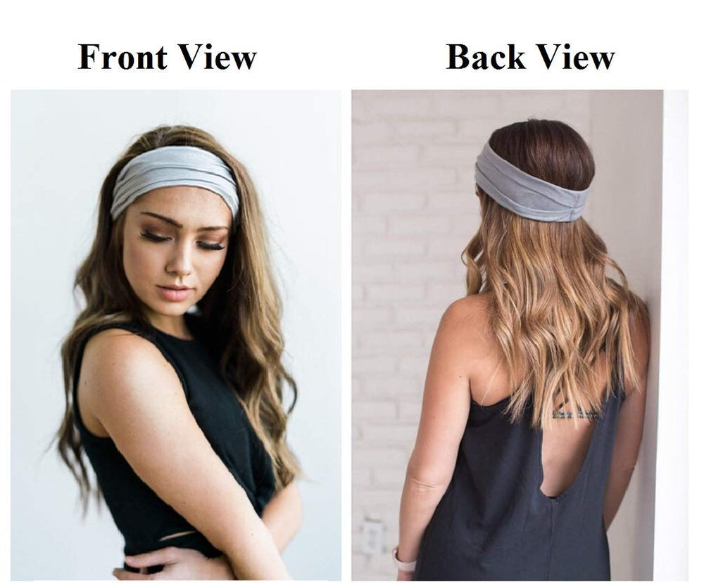 Huachi headbands color pack displayed with versatile outfits.