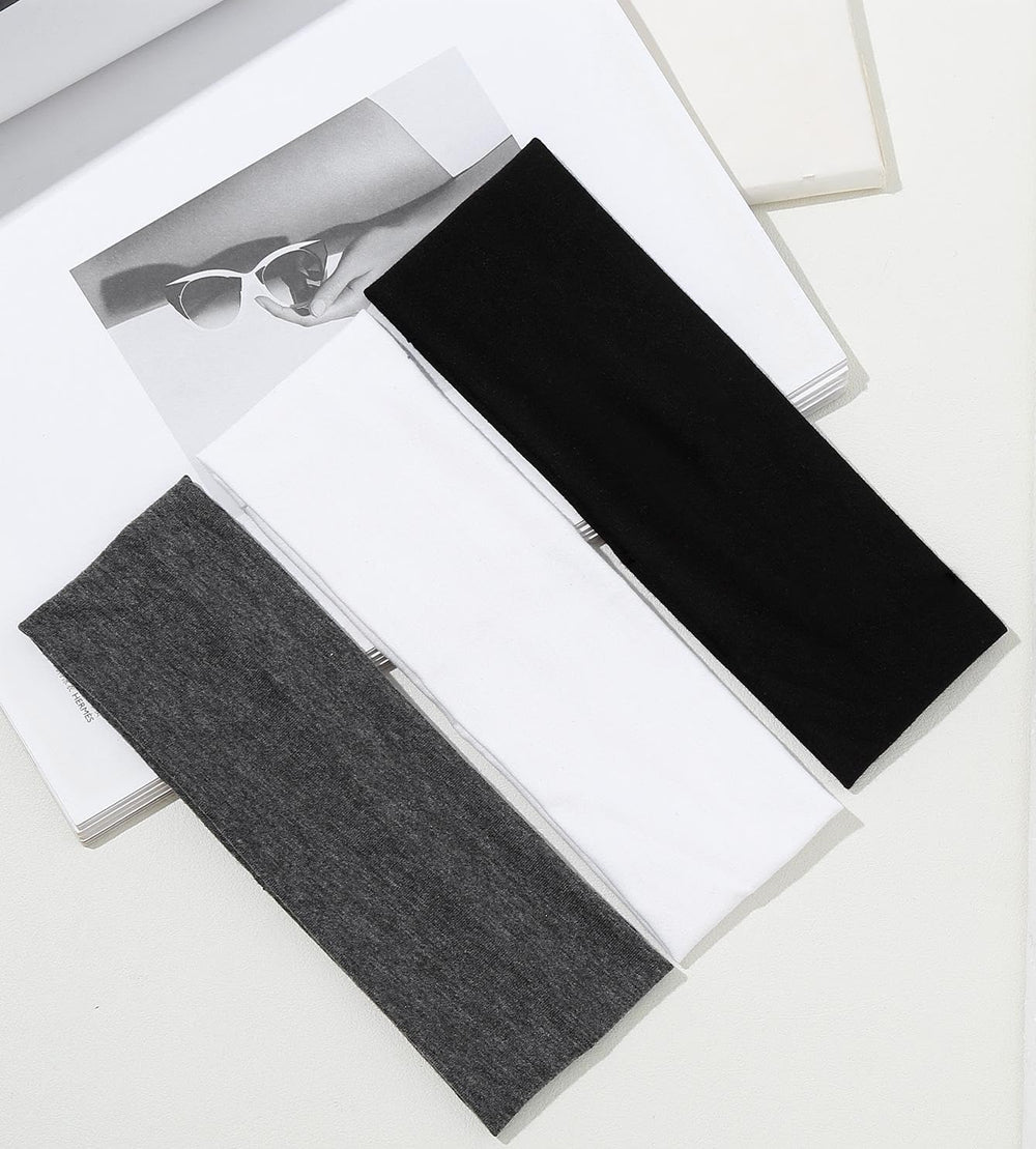 Huachi headbands white 16-pack, breathable for yoga and daily wear