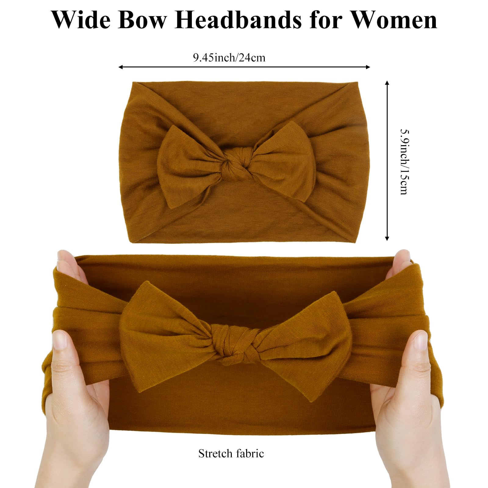 Huachi headbands soft poly-spandex fabric for comfort and sweat-wicking feel