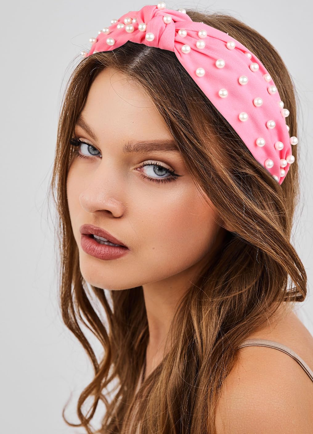 Huachi hot pink headband satin-band delivers lightweight comfort.