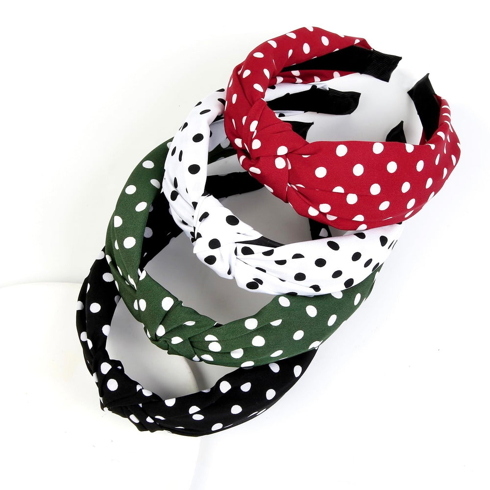 Huachi polka-dot headbands red-dot for festive accents and holiday looks.