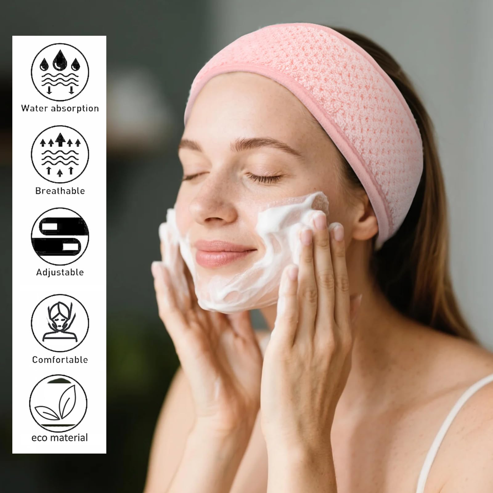 Huachi skincare headbands four-color pack for daily routine