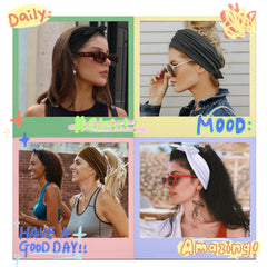 Huachi wide headbands knotted bow shows extra width for secure hair control.